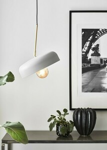 Závesné svietidlo Markslojd CAEN 107924 sivé/brúsená mosadz 32 cm E27 small 2