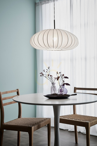Skontrolujte Prívesné svietidlo Markslojd Mist 107940 biele textilné tienidlo 54 cm