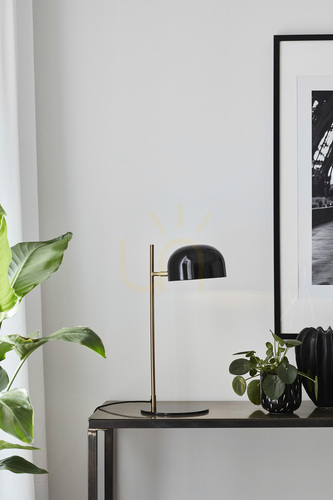 Skontrolujte Stolová lampa Markslöjd Pose 107938 čierna/brúsená mosadz 48,5 cm