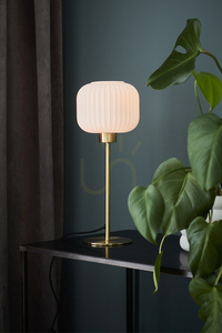 Stolová lampa Markslojd SOBER 108120 mosadz/biela sklo 38 cm small 1