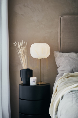 Skontrolujte Stolná lampa Markslojd SOBER 107819 biela sklo brúsená mosadz 50 cm