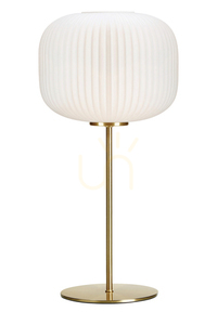 Stolná lampa Markslojd SOBER 107819 biela sklo brúsená mosadz 50 cm small 0