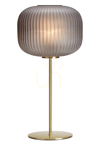 Skontrolujte Stolná lampa Markslöjd SOBER 107820 dymové sklo brúsená mosadz 50 cm