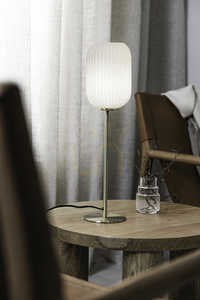 Stolná lampa Markslojd CAVA 108251 biela brúsená mosadz sklo 55 cm small 1