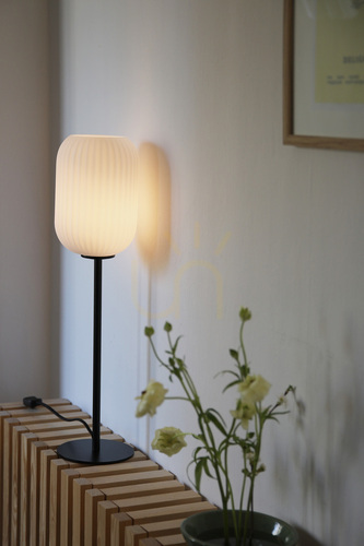 Skontrolujte Stolová lampa Markslojd CAVA 108252 čierna/biela sklo 55 cm