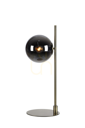 Skontrolujte Stolová lampa Markslöjd DIONE 108272 starožitná mosadz dymové sklo 62,5 cm