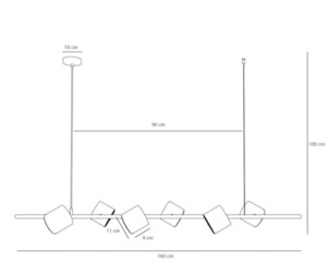 Závesná lampa Aldex Bot 6 čierna 1047K small 1