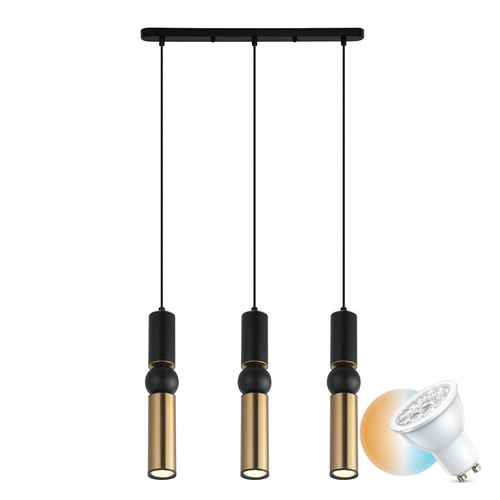 Skontrolujte Prívesné svietidlo Italux Isidora čierne GU10 3x LED PND-14290-3A-BK-BRO