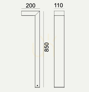 Vonkajšie post svetlo NORLYS Asker 1311GR čierne LED IP65 3000K small 17