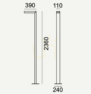 Vonkajšie pólové svetlo NORLYS Asker 1363GR čierne 12W LED 3000K IP65 236 cm small 7