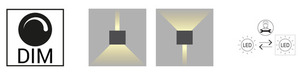 Norlys Lillehammer 1580 Hliníková nástenná lampa 2x7,1W 3000K hore/dole small 9