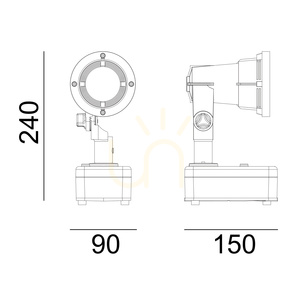 Vonkajší reflektor NORLYS Sande 1594GR grafitový RAL 7016, LED 8,3 W 3000 K 40°, krátke rameno small 3