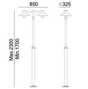 Záhradná/parková lampa Lund 275 Zinok Fire Norlys small 2
