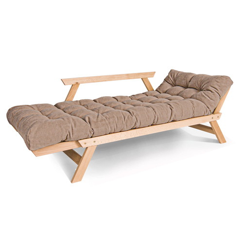 Skontrolujte Rozkladacia pohovka ALLEGRO WoodMan buk olejovaný, béžová látka, lôžko 200x80 cm