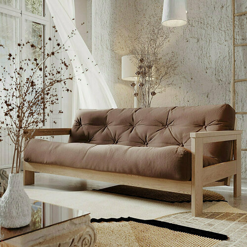 Skontrolujte Rozkladacia pohovka WoodMan Mexico surové drevo hnedá 210x145 cm SKU 100620