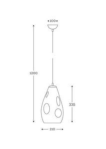 Moderná sklenená závesná lampa Storm S transparentná mosadz small 3
