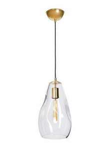 Moderná sklenená závesná lampa Storm S transparentná mosadz small 0