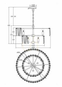 Krištáľové závesné svietidlo Maytoni PUNTES MOD043PL-12G zlaté 12xE14 68 cm small 8