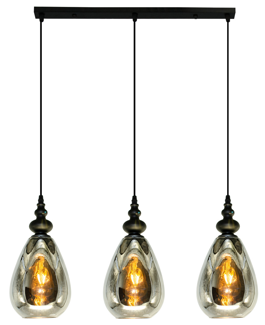 MOKKA 2045/3 3-Light E27 Black Grey závesné svietidlo