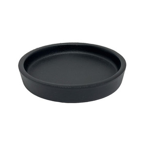 Kvetináč matný čierny - keramický s otvorom + podstavec small 2