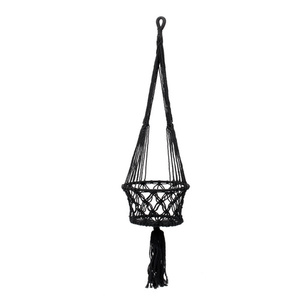 Macrame držiak na rastliny - čierny - L small 0