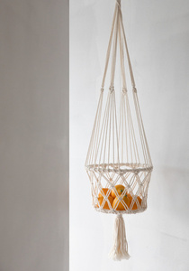 Macrame držiak na rastliny - biely - L small 1