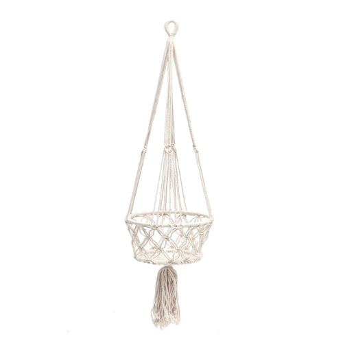 Skontrolujte Macrame držiak na rastliny - biely - L