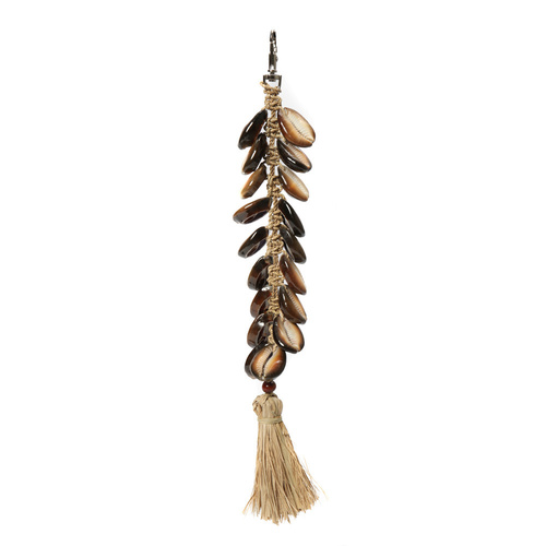 Skontrolujte Kľúčenka Raffia Fishbone - Natural Black
