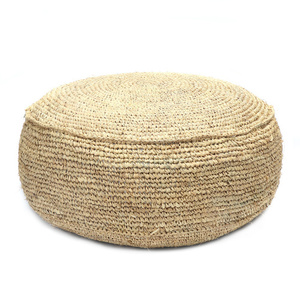 Rafia Flores Pouffe - prírodná small 0