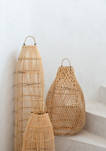 Veľká závesná lampa - The Fish Trap L, E27, ratan, bytové dekorácie - predaj small 3
