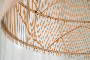 Závesná lampa Boho - The Twister M, E27, ratan, kockovaná small 6