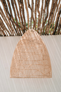 Závesná lampa Boho - The Twister M, E27, ratan, kockovaná small 7