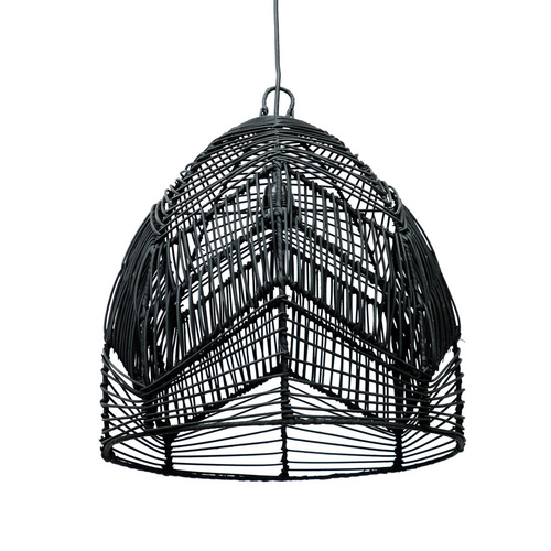 Skontrolujte Čierna pletená závesná lampa - The Bala M, E27, ratan