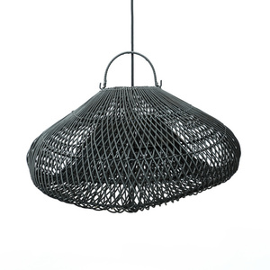 Závesná lampa Boho - The Cloud M, E27, ratan, čierna small 1