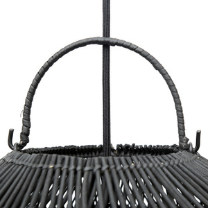 Závesná lampa Boho - The Cloud M, E27, ratan, čierna small 5