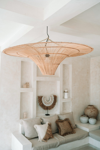 Skontrolujte Závesná lampa na klobúk - The Sky Pendant XXL, E27, ratan, boho štýl