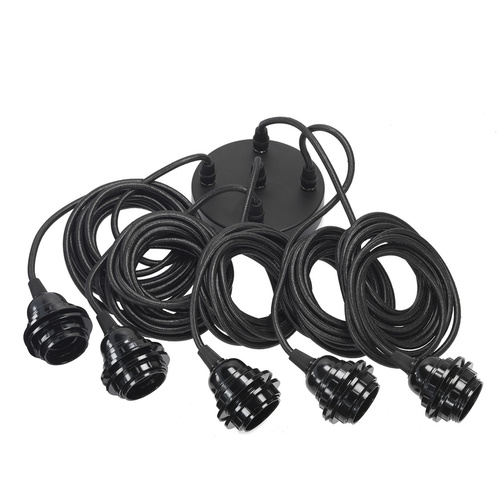 Skontrolujte Prívesné svetlá BAZAR BIZAR Cable Fittings čierne bavlna 350 cm 5 ks