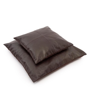 Štvorpanelový kožený poťah na vankúš - čokoláda - 60x60 small 3