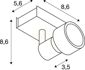 Nástenné a stropné svietidlo SLV PURI 1 čierne GU10 50 W, 147360 small 3