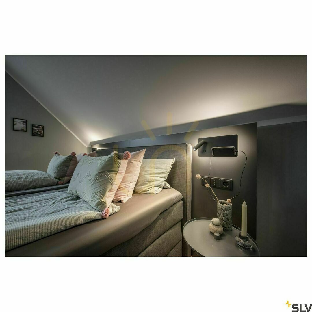 Displej Nástenné svietidlo SLV SOMNILA čierne LED 15W 3000K USB 1003456 Nástenné svietidlo SLV SOMNILA čierne LED 15W 3000K USB 1003456