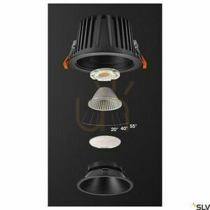 Zapustené svietidlo SLV NUMINOS DL XL čierne 37,4 W 3000 K 3300 lm 1004012 small 1