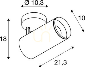 Stropné svietidlo SLV NUMINOS SPOT PHASE L biela/čierna 28 W 2700 K 1004296 small 3