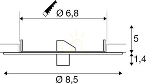 Vstavaná rozeta SLV FITU čierna 8,5 cm 1004674 small 3