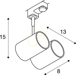 Koľajové svietidlo SLV BIMA 2 3-fázové sivé GU10 50W 152232 small 1