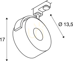 Koľajové svetlo SLV KALU TRACK biele 13W 3000K 970lm 3-fázové 152601 small 6