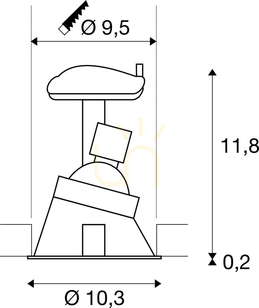 Náhľad Zapustené svietidlo SLV HORN-A čierne 25W 230V 113150 Zapustené svietidlo SLV HORN-A čierne 25W 230V 113150