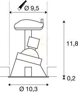 Zapustené svietidlo SLV HORN biele 25 W 230 V 113151 small 3