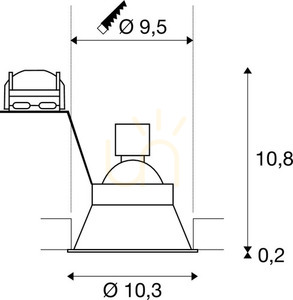 Zapustené svietidlo SLV HORN-O 113160 čierne 25 W IP20/IP44 230 V small 5