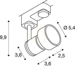 Koľajové svietidlo SLV PURI čierne GU10 3-fázové 50 W 153560 small 4