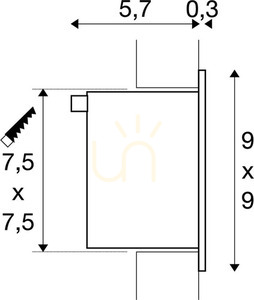 Zapustené nástenné svietidlo SLV FRAME BASIC 111262 strieborno-sivé LED 1 W 3000 K small 3